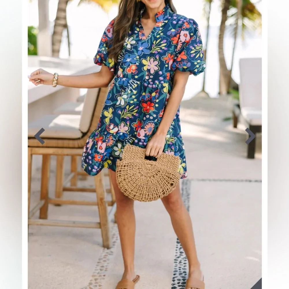 THML Colorful Floral Mini Dress - Picture 2 of 14